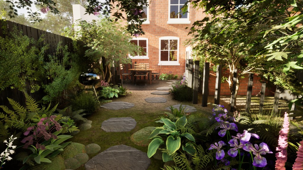 Woodland courtyard garden 3d visualisation jo wonderland studios